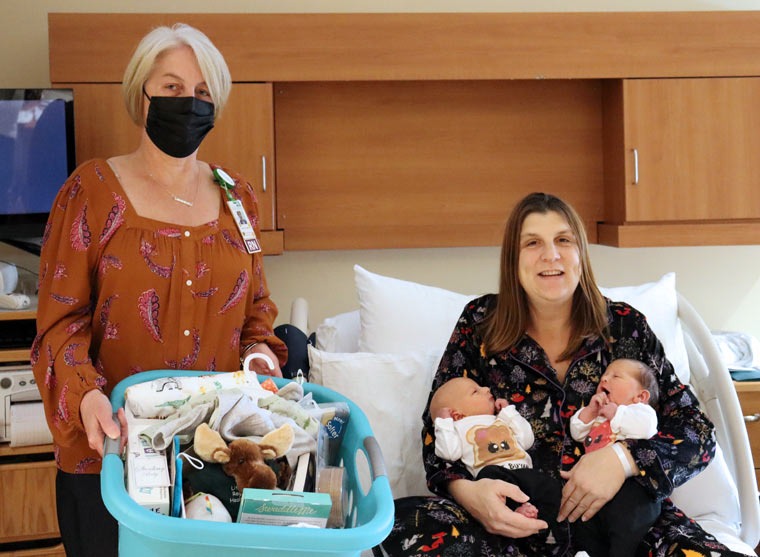 Babies Wyatt and Willa are the first born at Littleton Regional Healthcare's Sauter Birthing Suite in 2022.