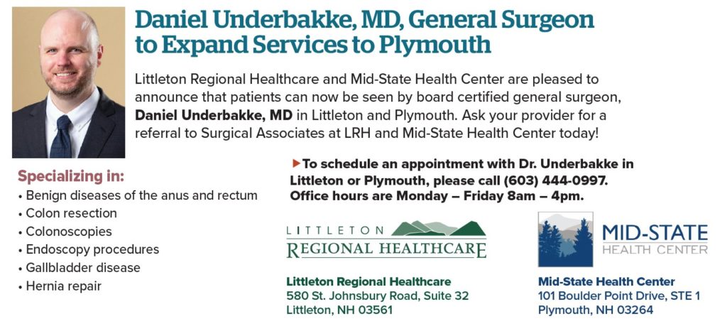 Dr. Daniel Underbakke, General Surgeon to Expand Services to Plymouth, NH