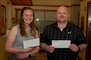 Moriah Jellison (left) and Joshua Martin (right) were two of the ten LRH employees awarded scholarships by the LRH Auxiliary to support their pursuit of continued education in the healthcare field